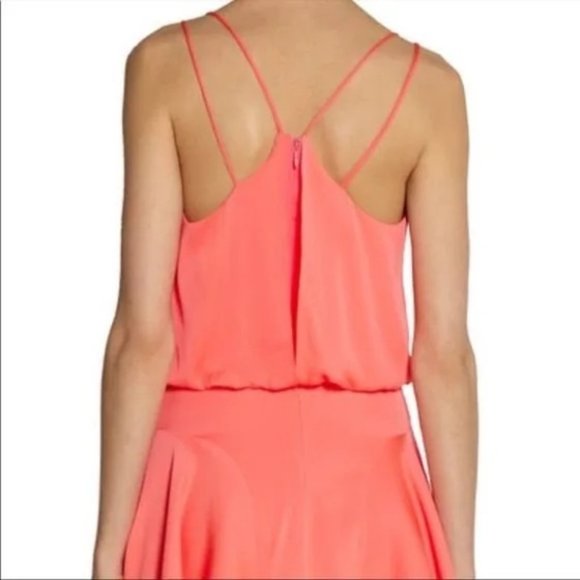 Milly Womens Stretch Silk Crepe Mini Tank Dress Pink Coral Sleeveless size 2 - Picture 14 of 14